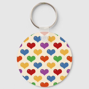 Flerhjärter i Mönster Nyckel Nyckelring
