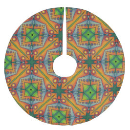 flermönster julgransmatta borstad polyester