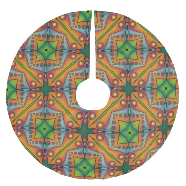 flermönster julgransmatta borstad polyester (Framsidan)