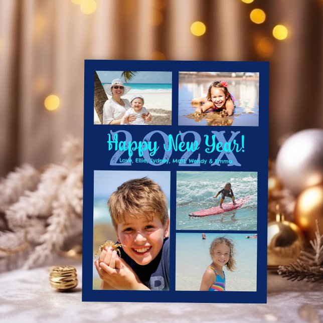 Flersidig familj Lyckligt Nytt År Semestervy Helg Vykort (Skapare uppladdad)