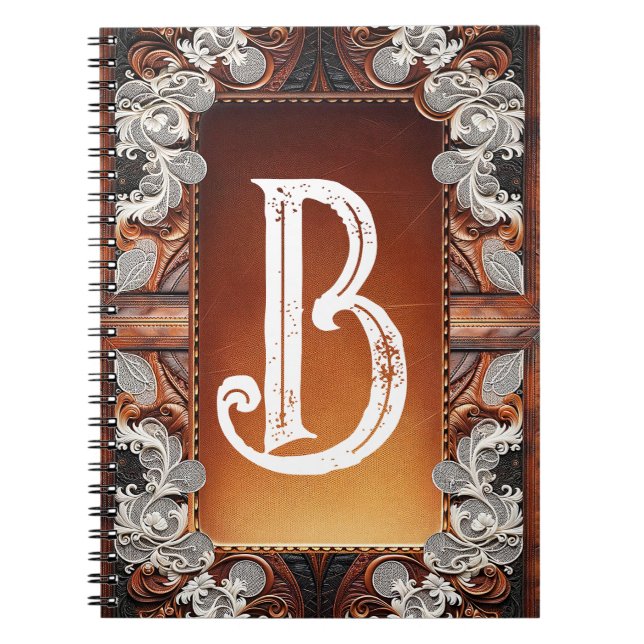 Flersidig läder och Elegant Snöre Rustic Bröllop Anteckningsbok (Framsidan)