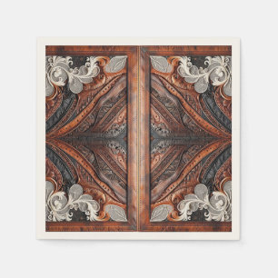 Flersidig läder och Elegant Snöre Rustic Bröllop Pappersservett