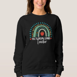 Flerspråkig elevlärare Leopard Regnbåge Lingv T Shirt