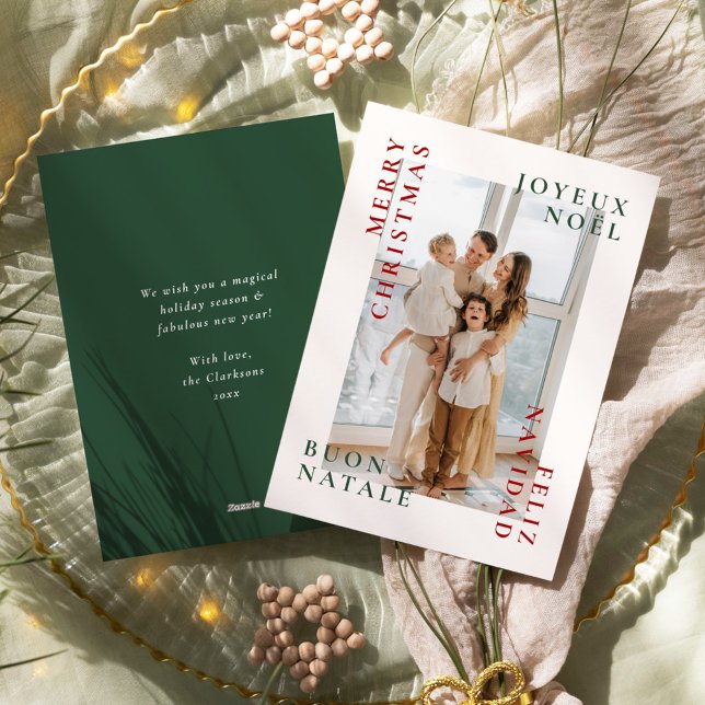 Flerspråkig God jul-familj Julkort (Skapare uppladdad)