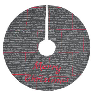 Flerspråkig God jul Thunder_Cove Julgransmatta Borstad Polyester