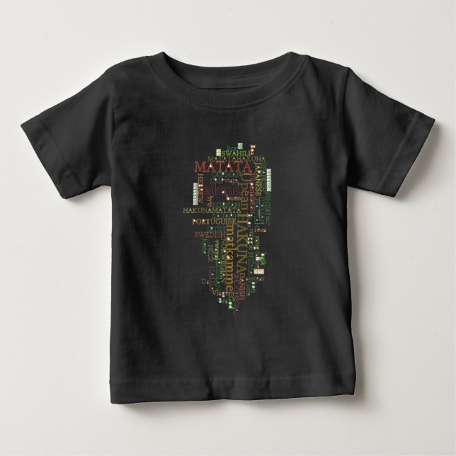 Flerspråkig Hakuna Matata Global Ord Cloud Art T-shirt (Framsida)