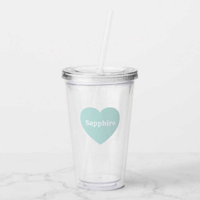 Flerspråkig Kärlek - Mint Blue Acrylic Tumbler Take Away Mugg (Baksida)