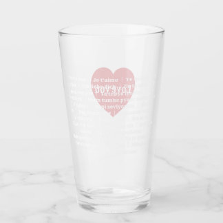 Flerspråkig Kärlek Tumbler Red Heart Anpassad desi Glaskopp