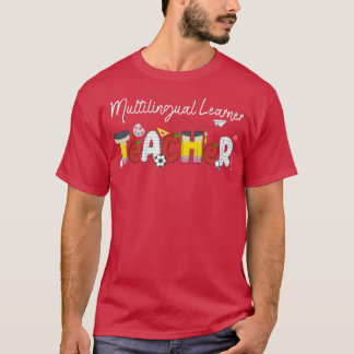 Flerspråkig lärarlärare Cute Back to school T Shirt