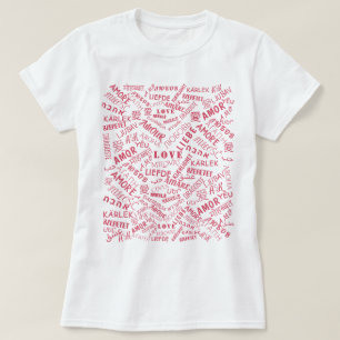 Flerspråkig text Kärlek T-Shirt