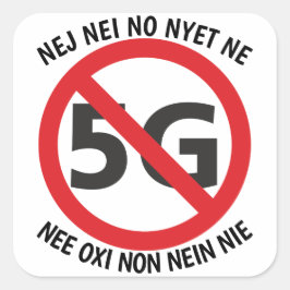 Flerspråkigt nr till 5G-dekal Fyrkantigt Klistermärke