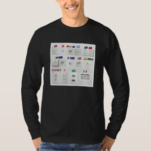 Flertalet eluttagskontakt Världen Länder Olika T Shirt