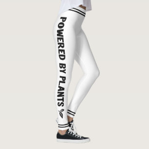 Flertalet Vegan white black rand med drivkraft Leggings