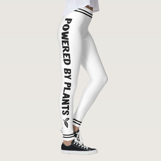 Flertalet Vegan white black rand med drivkraft Leggings (Höger)