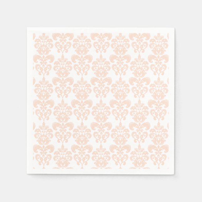 FLESH ROSA GIRLY DAMASK PATTERN 2 PAPPERSSERVETT (Framsidan)