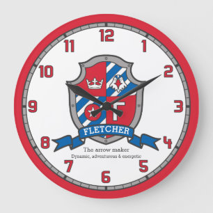 Fletcher boys namn betyder heraldry knights sköld stor klocka