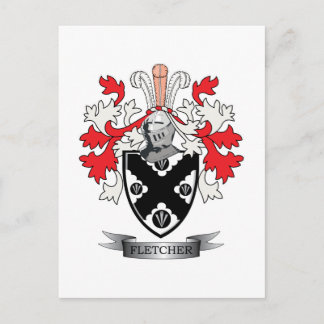 Fletcher Family Crest Jackar om Arm Vykort