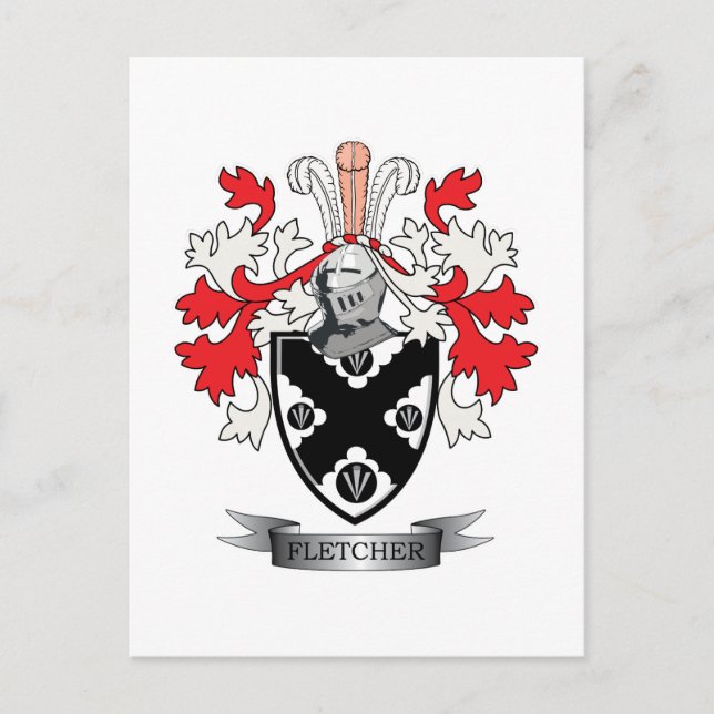 Fletcher Family Crest Jackar om Arm Vykort (Framsida)
