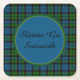 Fletcher Plaid Gaelic Toast Pappersservietter Underlägg Papper Kvadrat