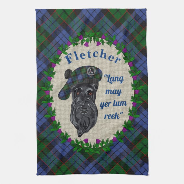 Fletcher Scottie Hund Kökshandduk (Vertikal)
