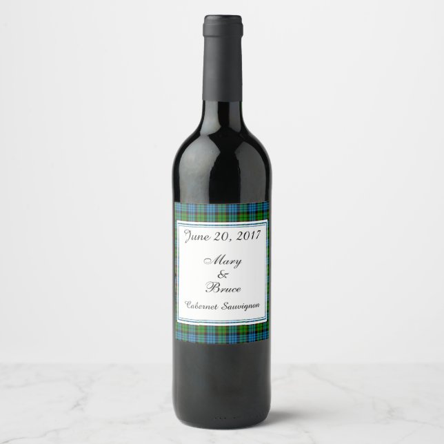 Fletcher Scottish Bröllop Vin etikett (Framsida)