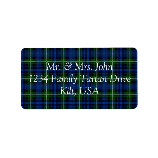 Fletcher Tartan Label Adressetikett (Framsidan)