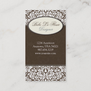 Fleur #1C-Chic Brun mask, Affärskort Visitkort
