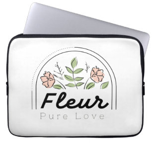 Fleur – Blommig Logotyp för Ren Kärlek Laptop Fodral