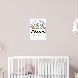 Fleur – Blommig Logotyp för Ren Kärlek Poster