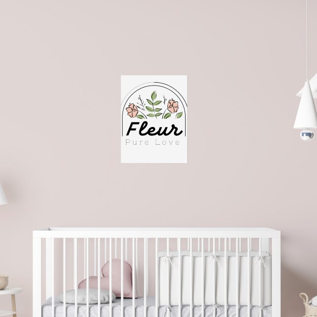 Fleur – Blommig Logotyp för Ren Kärlek Poster (Barnkammare 2)