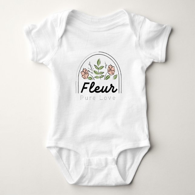 Fleur – Blommig Logotyp för Ren Kärlek T Shirt (Framsida)