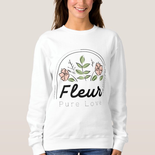 Fleur – Blommig Logotyp för Ren Kärlek T Shirt (Framsida)