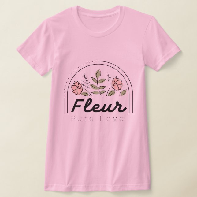 Fleur – Blommor Logotyp för ren kärlek T Shirt (Laydown)