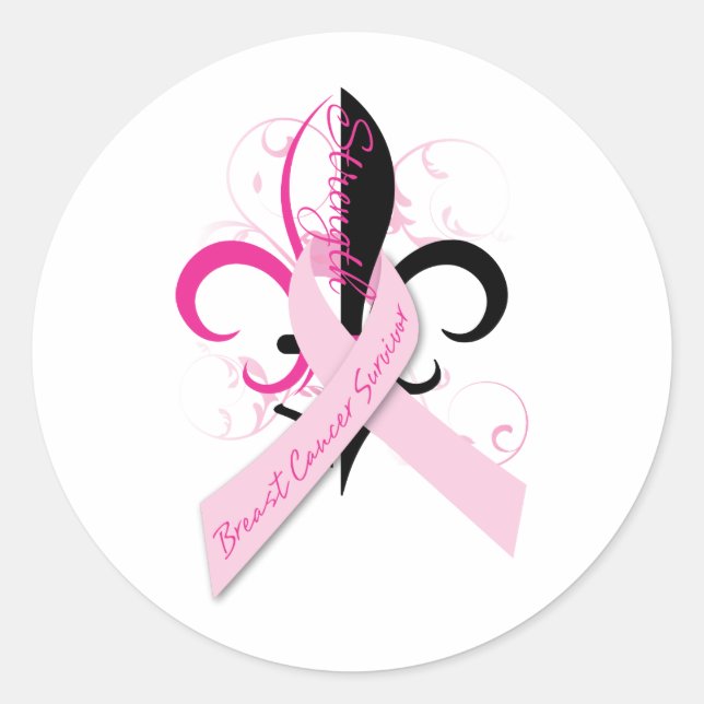 fleur_breastcancer runt klistermärke (Framsida)