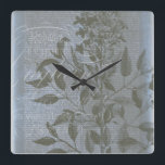 Fleur de Bleu I Fyrkantig Klocka<br><div class="desc">Blomster</div>