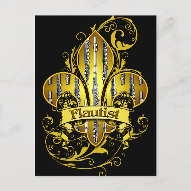 Fleur de flöjt anpassad postkort vykort (Framsida)
