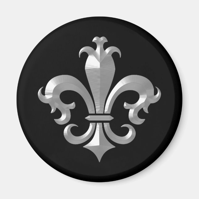 Fleur De LI s Finare Silver Bevel Saints Classic Magnet (Framsidan)