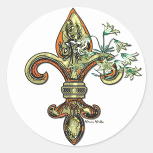 Fleur De Li Sticker Runt Klistermärke