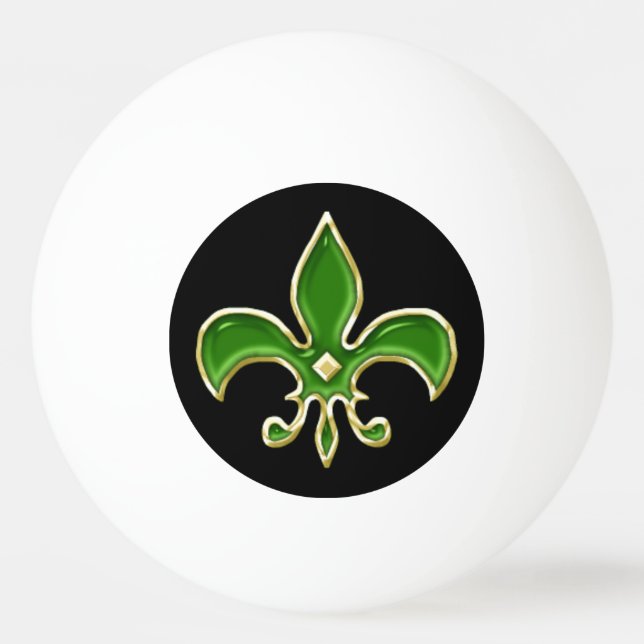 Fleur de Lis3 med anpassningsbar textområde Pingpo Pingisboll (Framsidan)