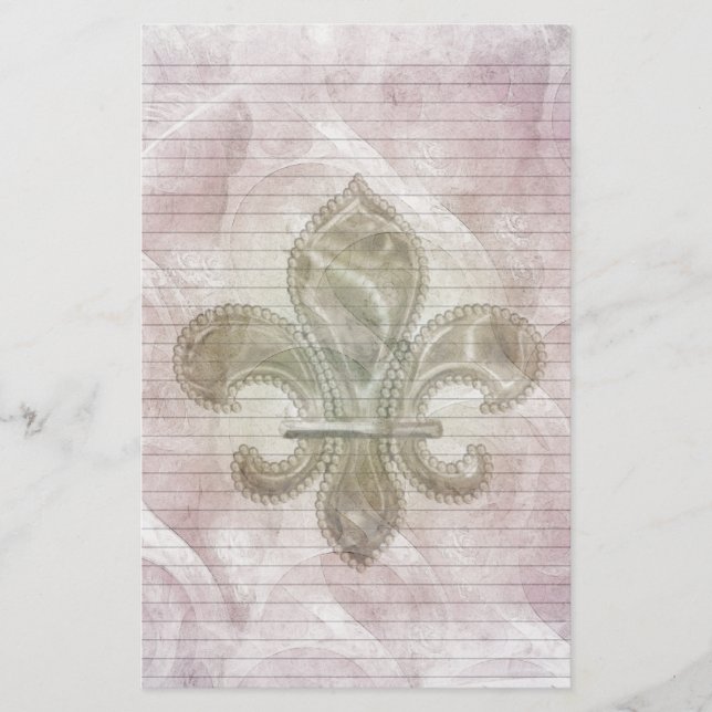 Fleur De Lis 2-stationär linjer som tillval Brevpapper (Framsida)