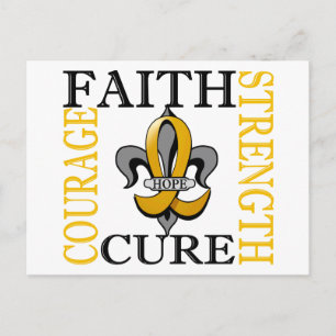 Fleur De Lis 3 Barncancer Vykort