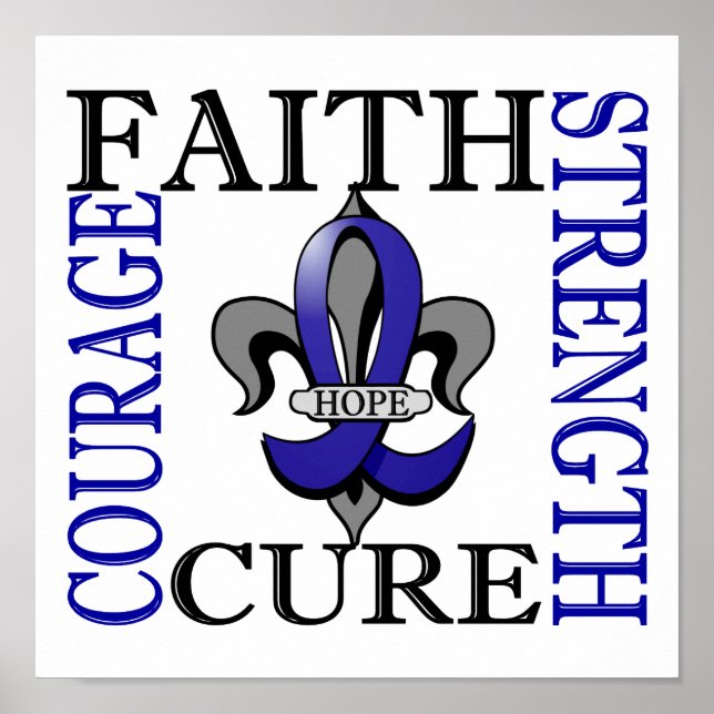 Fleur De Lis 3 Colon Cancer Poster (Framsidan)