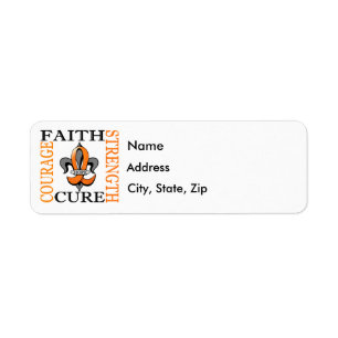 Fleur De Lis 3 Leukemia Returadress Etikett