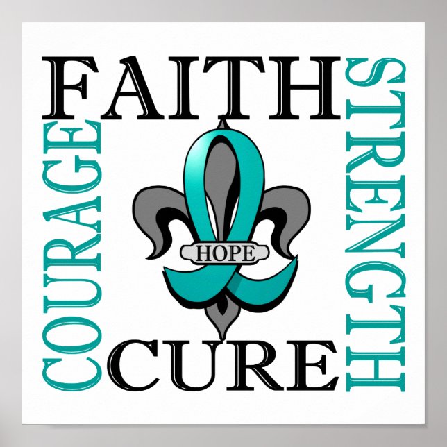 Fleur De Lis 3 Ovarian Cancer Poster (Framsidan)