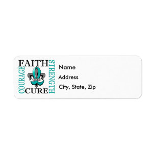 Fleur De Lis 3 Ovarian cancer Returadress Etikett