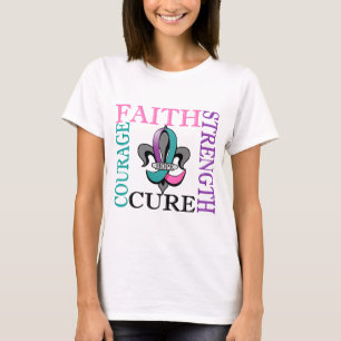 Fleur De Lis 3 Thyroidcancer T Shirt