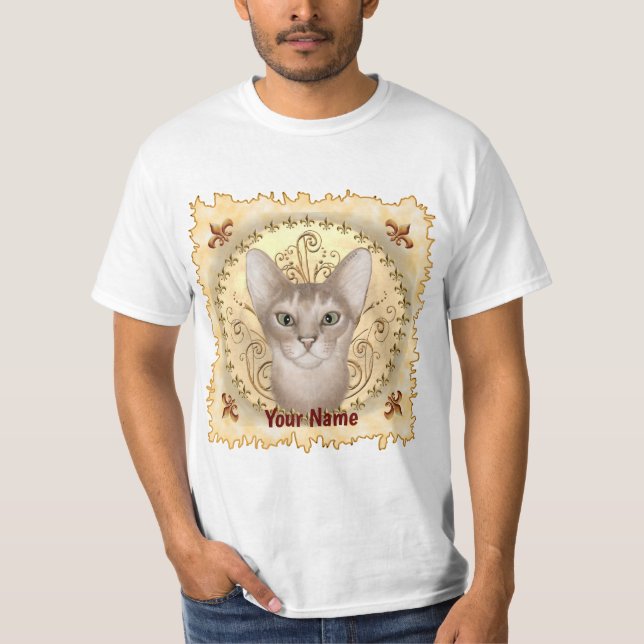 Fleur De Lis Abessinsk katt t-shirt (Framsida)
