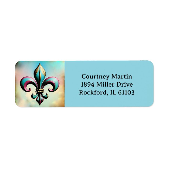 Fleur de lis Adress-etikett Returadress Etikett (Framsidan)
