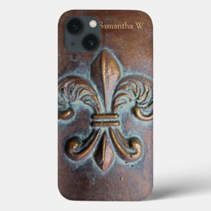 Fleur De Lis, Åldras Copper-look tryckt