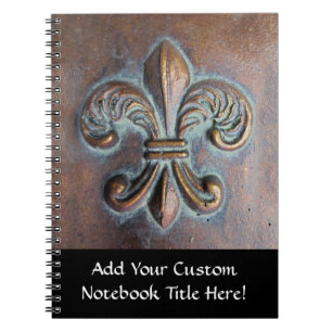 Fleur De Lis, Åldras Copper-look tryckt Anteckningsbok